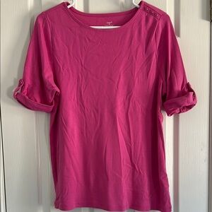 CJ Banks Pink 3/4 Sleeve Relaxed T-Shirt